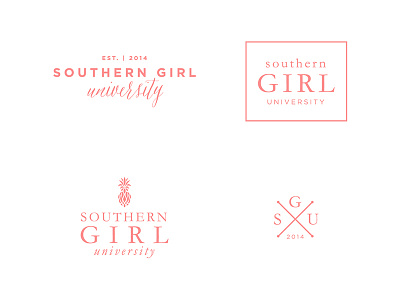 Southern Girl University branding college fashion logo monogram sorority southern style university