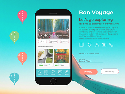 Bon Voyage Style Tile 2 app design style tile ui uidesign uiux uiuxdesign ux uxuidesign