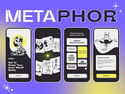 Metaphor app doodle drawing graphic design graphics illustration metaphor screens ui
