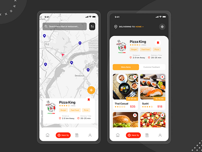 Food Delivery App - Filtering nearest restaurant brightcolours creative dailyui design app designlife fooddeliveryservice foodie icon inspiration mobile ui pixel restaurantapp scanapp ui uidesign ux uxdesign uxui wireframes