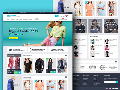 "SHOPPER" eCommerce Home Page V1 clean ecommerce magento website product page responsive shopping ui ux design uxd visual communication visual design website