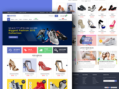 "SHOPPER" eCommerce Home Page V2 clean ecommerce magento website product page responsive shopping ui ux design uxd visual communication visual design website