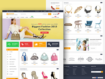 "SHOPPER" eCommerce Home Page V3 clean ecommerce magento website product page responsive shopping ui ux design uxd visual communication visual design website