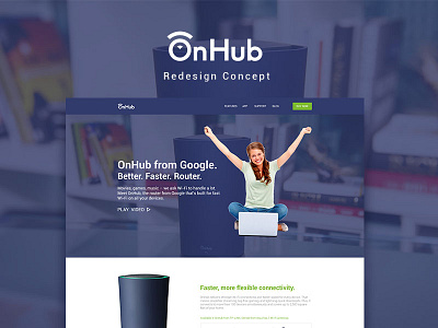 Google OnHub Landing Page Redesign Concept app design google graphic design interaction design landign page onhub redesign ui usability ux web design
