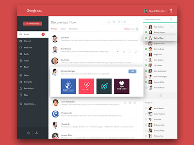 Google Inbox Redesign by Jahangir Alam Jisan on Dribbble