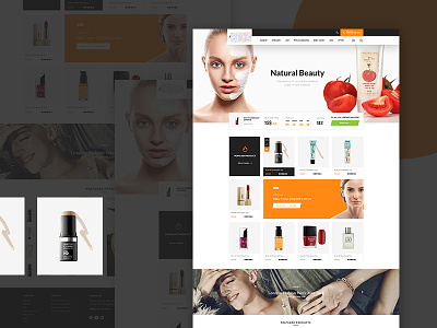 Beauty Shop Design concept cosmetic design ecab ecommerce information landing modern natural page shop ui ux