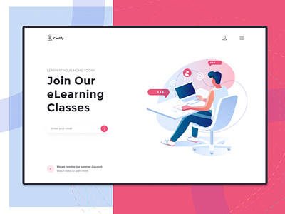 eLearning clean communication design illustration interaction design landing page learn learning new uxd website