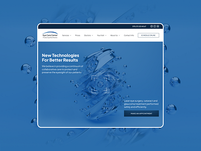 Eye Care Center Website Concept design ui ux