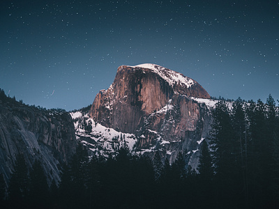 Mountain landscape in the night