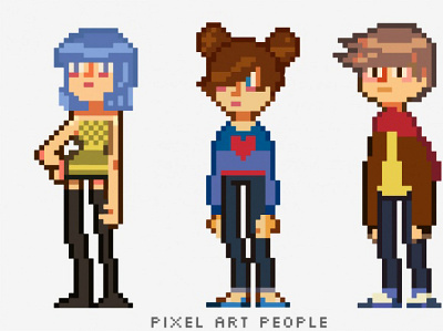 Pixel art people digital digital drawing pixel pixelart