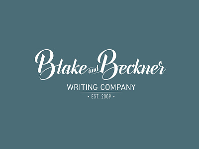 Blake and Beckner Writing Co. Logo agency brand branding design graphic design graphics illustrator logo logo design script type