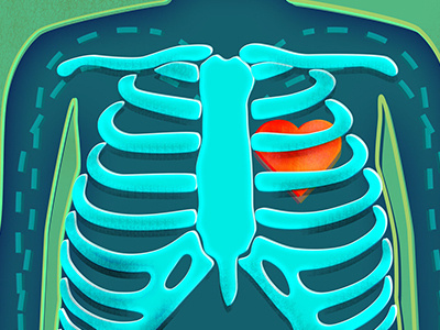 Xray anatomy body color doctor heart hospital illustration medical sick stroke texture xray