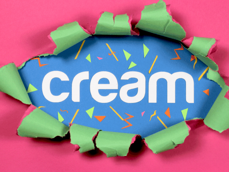 Cream Stop Motion 2.0 animation color gif logo reveal paper paper craft stop motion