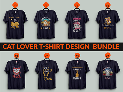 Cat T-shirt Design Bundle