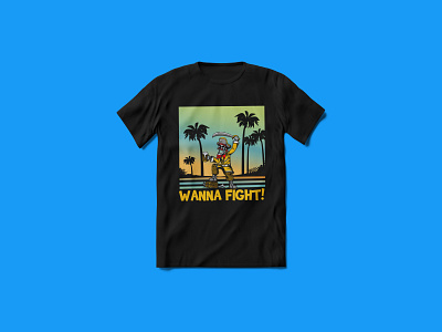 Funny Wanna Fight! T-shirt Design