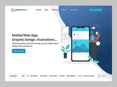 Landing Page Design app branding illustration mobile mobile app mobile ui ui ux vector web