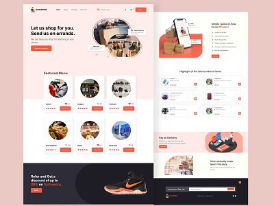SHOPPER app e commerce landing page mobile mobile app mobile ui ui ux ux uxdesign web web design website