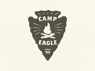 Arrowhead patch arrowhead badge camp camp fire camping fire hand drawn logo outdoors patch