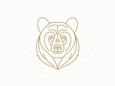 Black Bear bear camp illustration line work mono line
