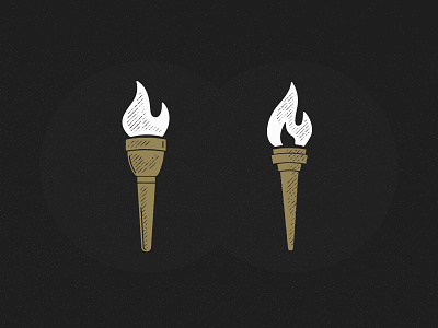 Torches cross hatching editorial illustration hand drawn illustration olympics spot illustration torch