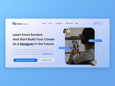 Nevia Creativepreuneur Studio UI Landing Page