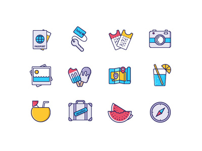 Vacation Stuff Icons (+freebie)