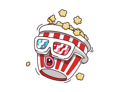 Popcorn characters cinema illustrations movie popcorn