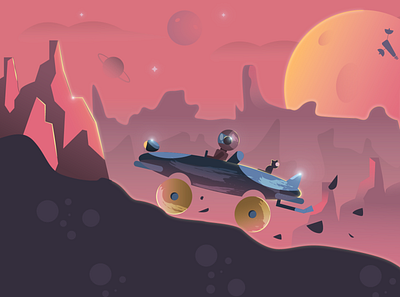 adventure on mars app branding design graphic design illu illustration logo ui ux vector