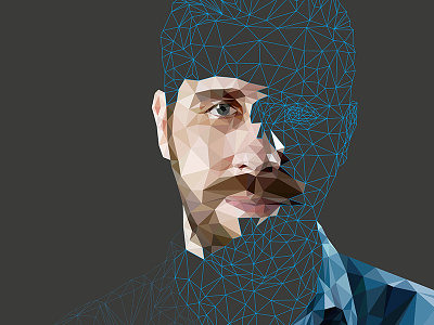 Illustration: WIP Low-poly Portrait low poly michael hartmann polygon portrait triangles