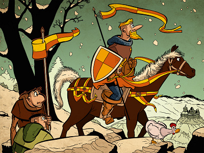 Illustration: Ritter Randolf and friends illustration knight medieval online comic