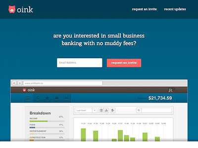 Oink Bank banking business checking financial oink online piggy