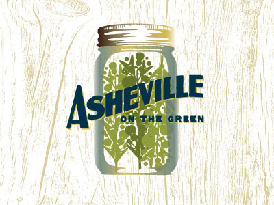 Asheville on the green design fresh icon illustration logo packaging poster restaurants retro typography vector