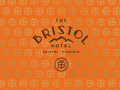 The Bristol Hotel art icons identity illustration logos thick lines typography