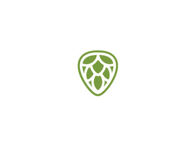 Pick Hop beer guitar pick hop identity logo