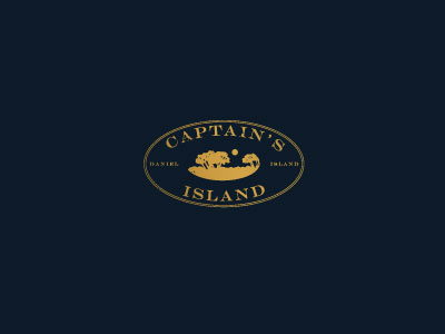 Captain's Island logo island landscape logo moon trees water
