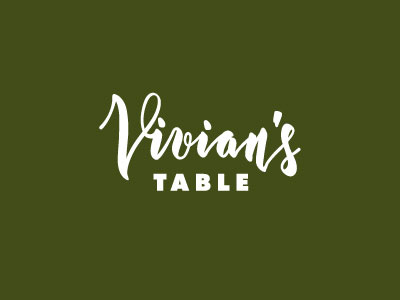 Vivian's Table custom script home style logotype mama restaurant