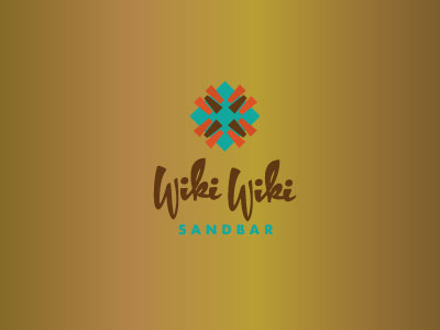 Wiki Wiki Sandbar beach logo logotype restaurant sand tiki tiki bar