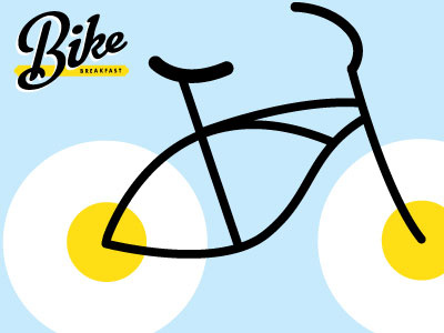 Bike Breakfast design fresh icon illustration logo packaging poster restaurants retro typography vector