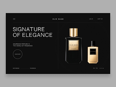 Elia Saab Concept dark design e commerce e shop elegance fashion luxury minimalistic perfume typography ui ux