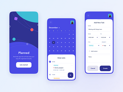 Planned task app by Layo on Dribbble