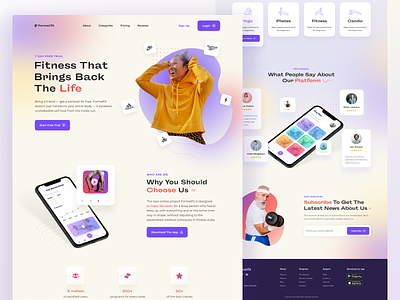 FormatFit landing page blur color design fitness flat home landing page layo layout sport studio ui user experience user interface ux web website