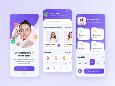 Beauty cosmetology App beauty booking cosmetology design doctor flat home layo medical medical app medicine mobile app service studio ui user experience user interface ux