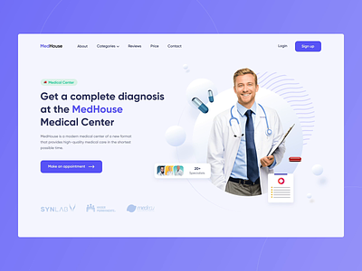 MedHouse landing page after effect appointment branding clinic design doctor flat home home page landing layo medical medisine motion motion graphics parallax pricing studio ui ux