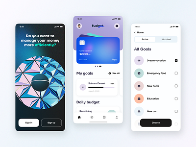 Fudget finance app android app branding design finance flat graphic design home ios layo mobile navigation statistic studio ui user experience user interface ux