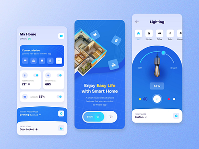 Smart Home mobile app after effects android animation branding design flat home ios layo light motion graphics smart home splash studio temperature ui ux