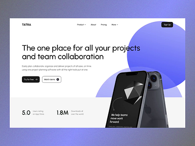 Tatra product page animation app design flat home ios landing layo manager motion graphics product scroll studio task ui ux