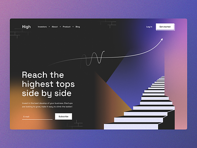 High investing company branding design finance flat form home input investor landing layo page startup studio subscribe ui ux