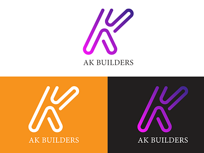 Ak builders logo branding graphic design illustration logo minimal typography vector