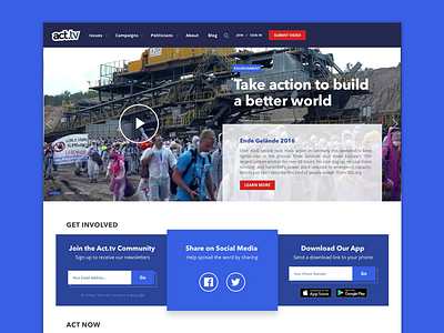 Act.tv news agency website act.tv agency claudio henriquez news news agency ui design ux design web design