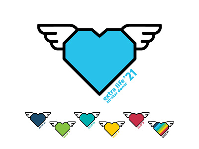 Extra Life 2021 Incentive Shirt Design charity clothing extra life graphic design heart icon shirt t-shirt wings